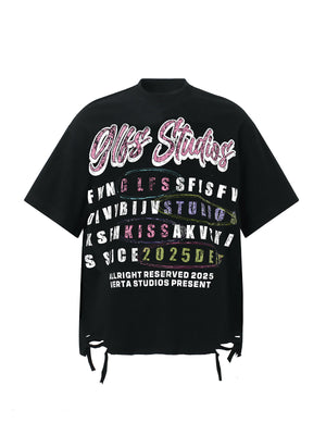 Retro Letter Graphic T-Shirt