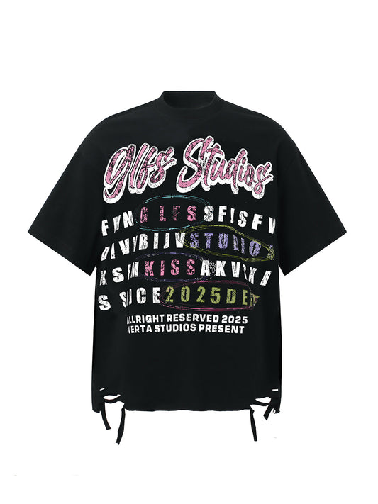 Retro Letter Graphic T-Shirt