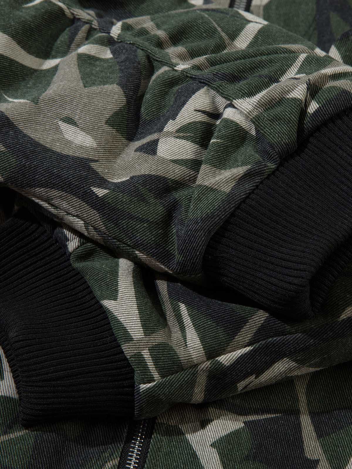 Thesupermade Camouflage Faux Zweiteiliger Trainingsanzug mit Kapuze und Fleecejacke – 2331