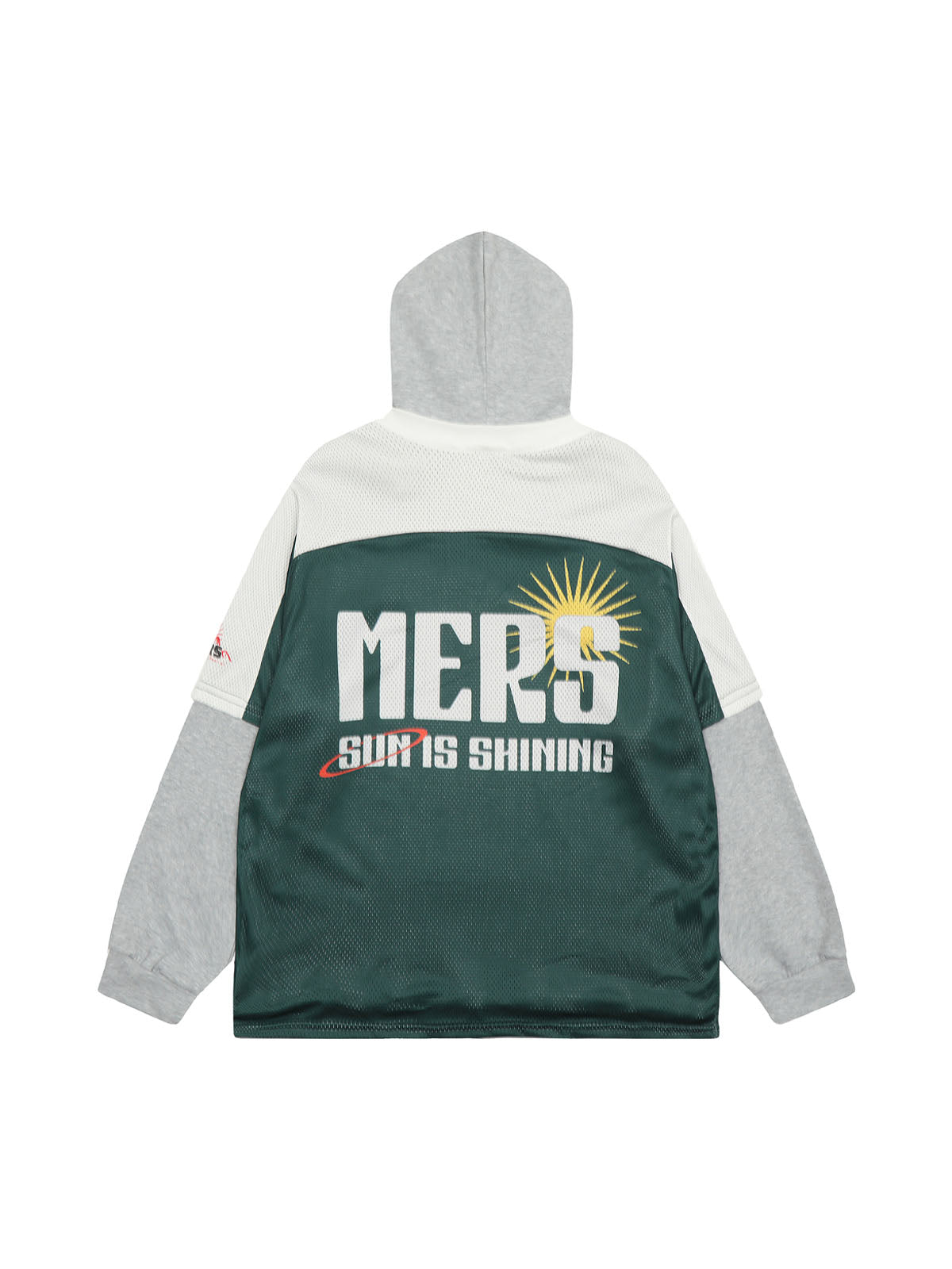Sweat à capuche en similicuir deux pièces avec coutures contrastées