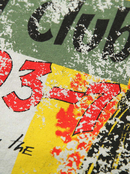 T-Shirt mit gespleißtem Dekonstruktions-Print