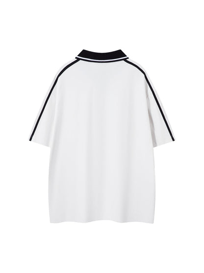 Jersey Print Short-Sleeve Polo Shirt