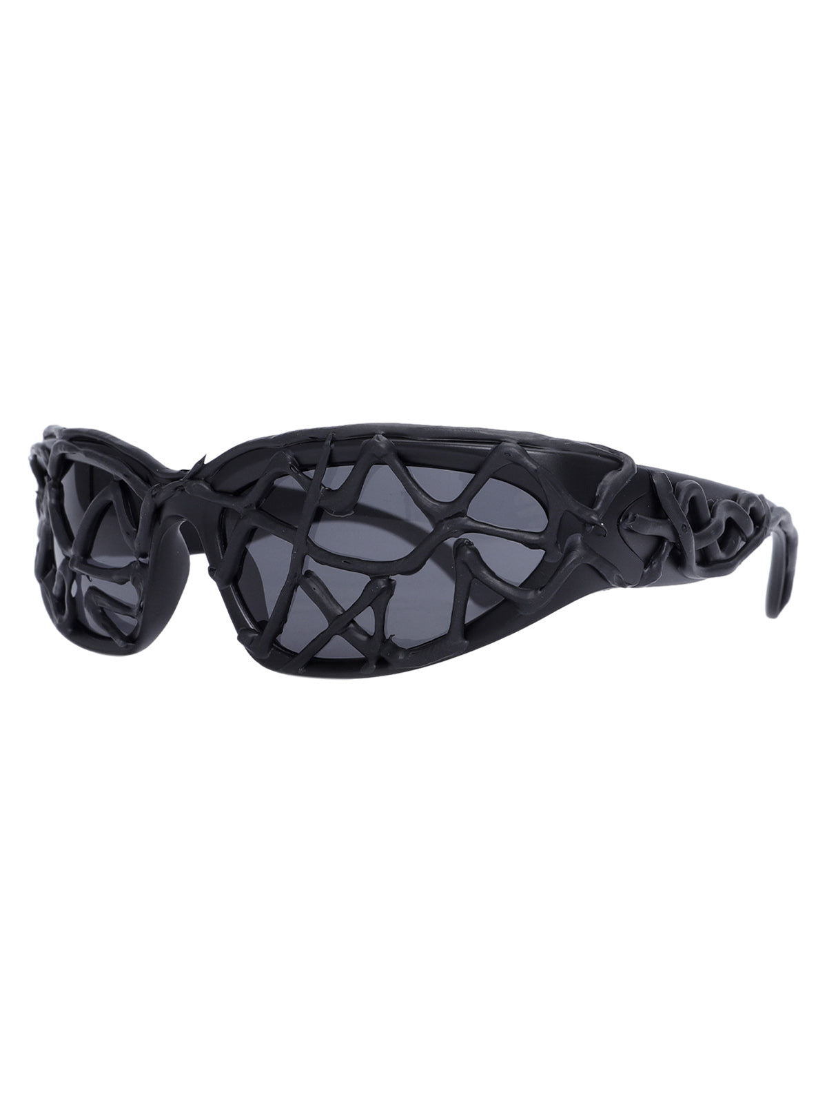 Futuristische Sonnenbrille mit gewelltem Rahmen