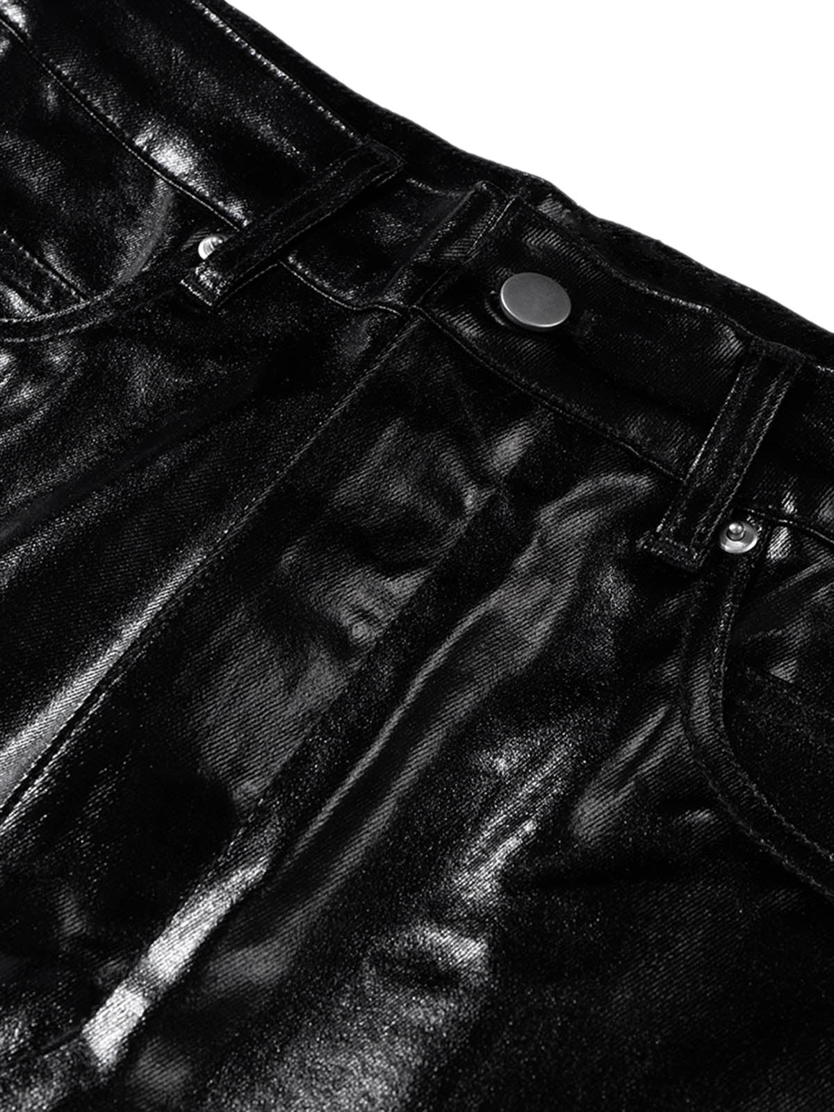 Thesupermade – Schlaghose aus glänzendem Lackleder