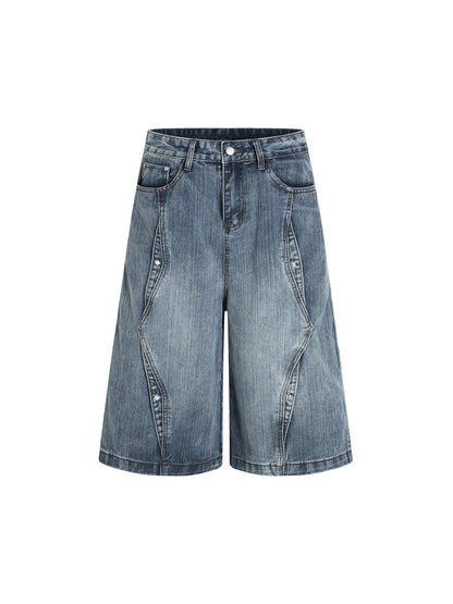 Washed Distressed Deconstructed Riveted Jorts