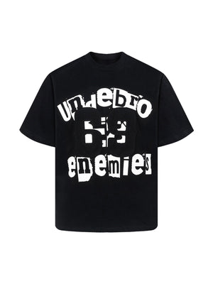 Graphic Patch Letter Print T-Shirt