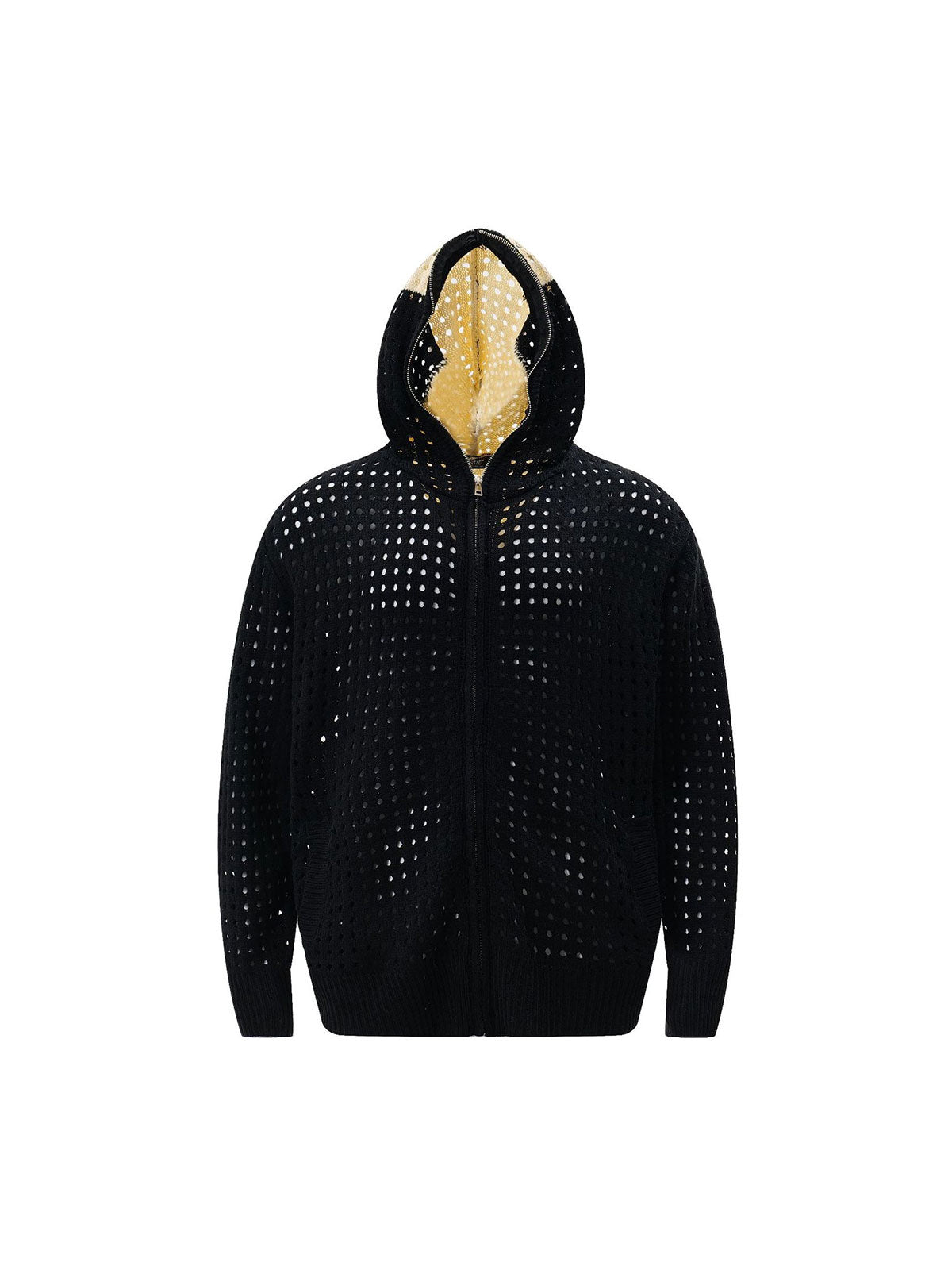 Thesupermade Cross Jacquard Full Zipper Hooded Jacket - 2254