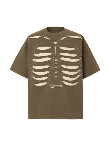 T-shirt oversize à imprimé squelette