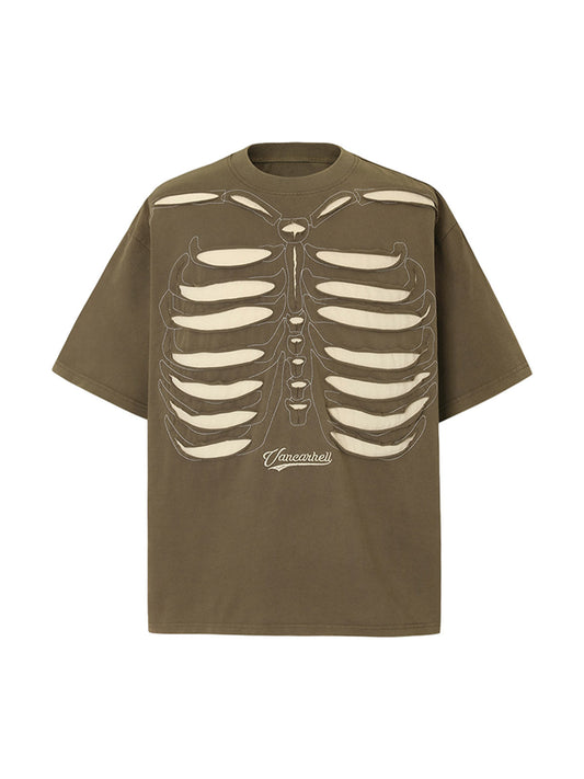 T-shirt oversize à imprimé squelette