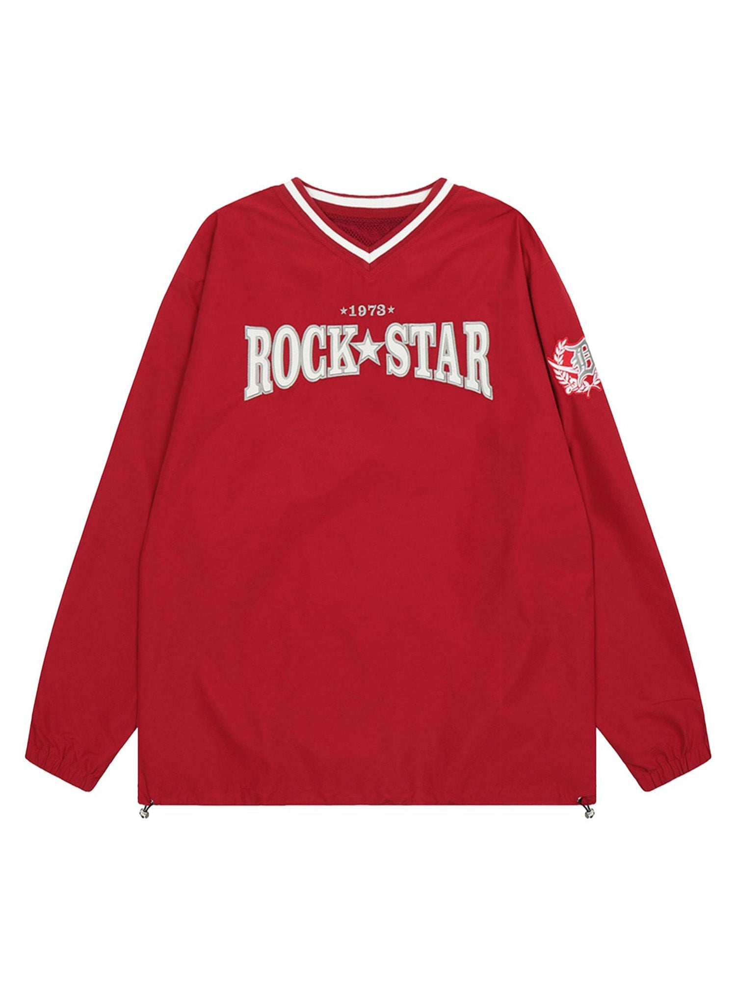 Thesupermade Retro-Sweatshirt mit V-Ausschnitt und Monogramm, bestickt – 2146 