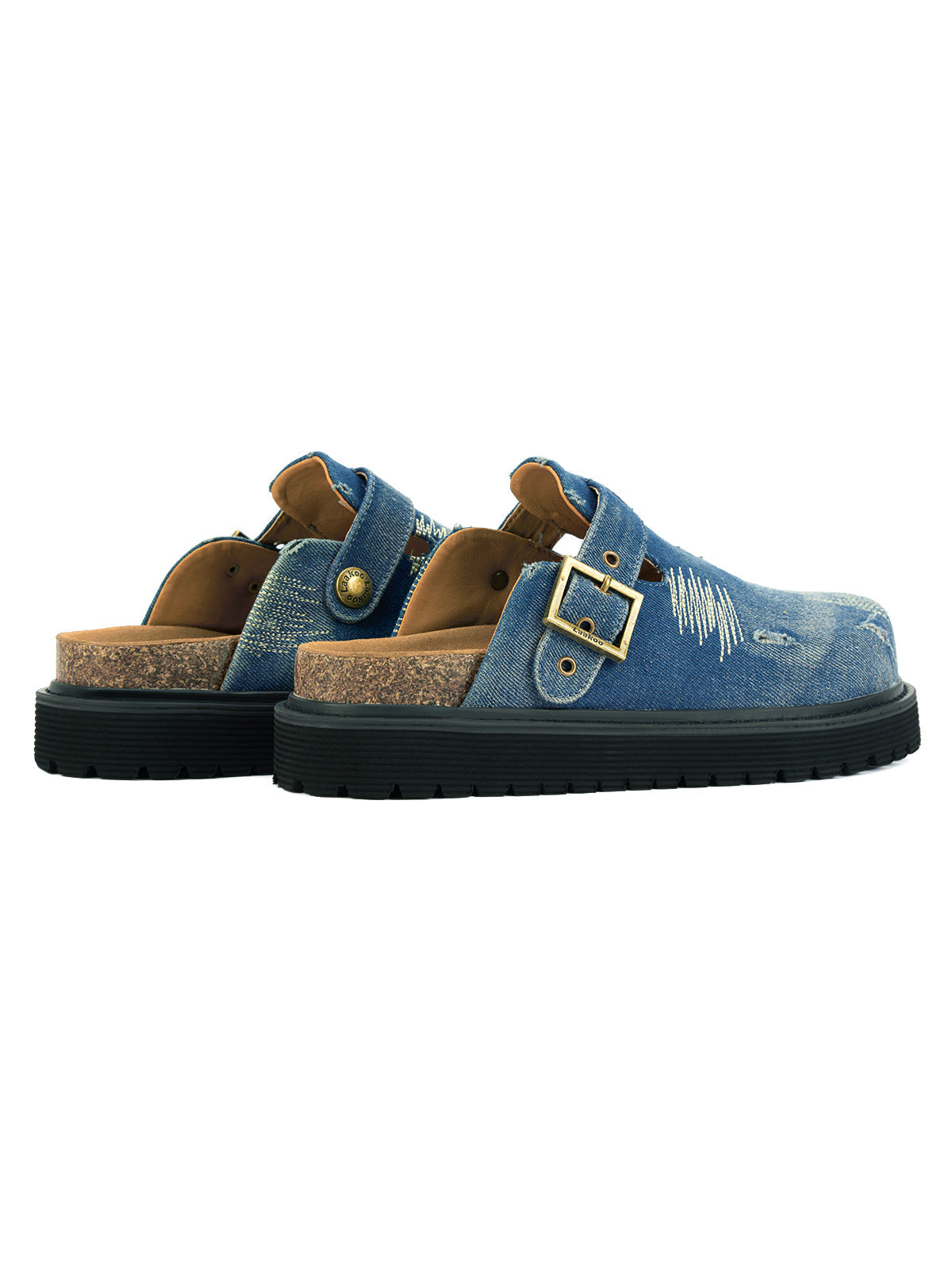 Thesupermade Vintage Denim Embroidered Birkenstocks - 2231