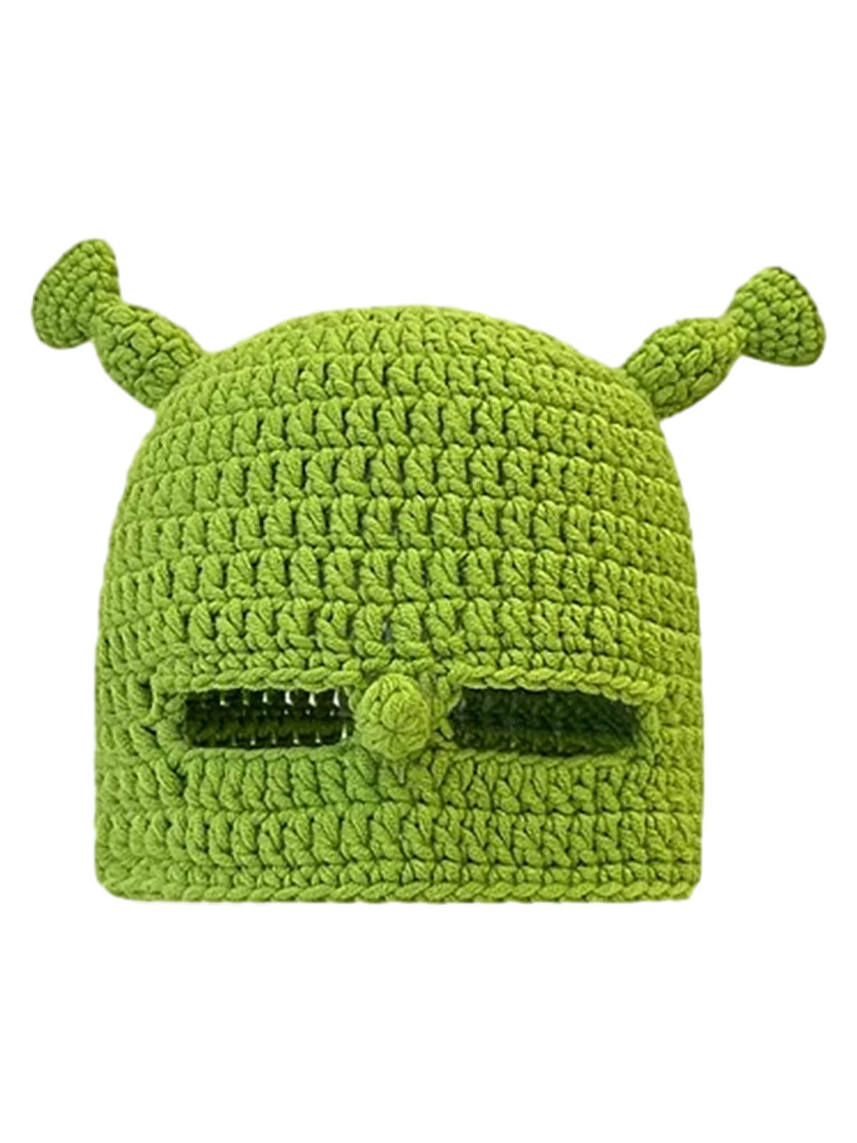 Thesupermade Fun Green Cartoon Hand-knitted Head Cover