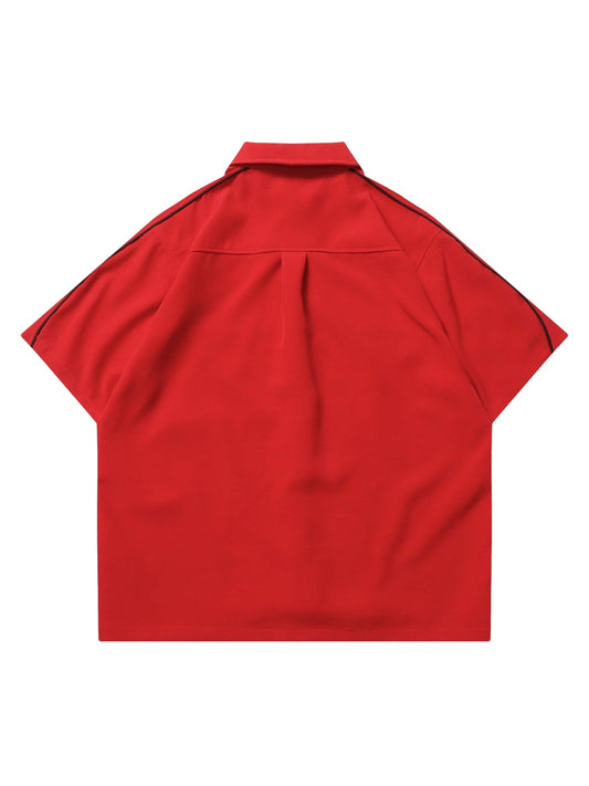 Thesupermade Shirt mit Reißverschluss und Stern-Design -1575 