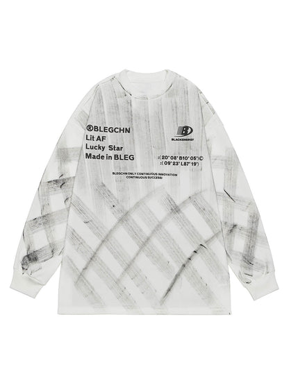 Langarm-T-Shirt aus Jersey mit handbemaltem Graffiti