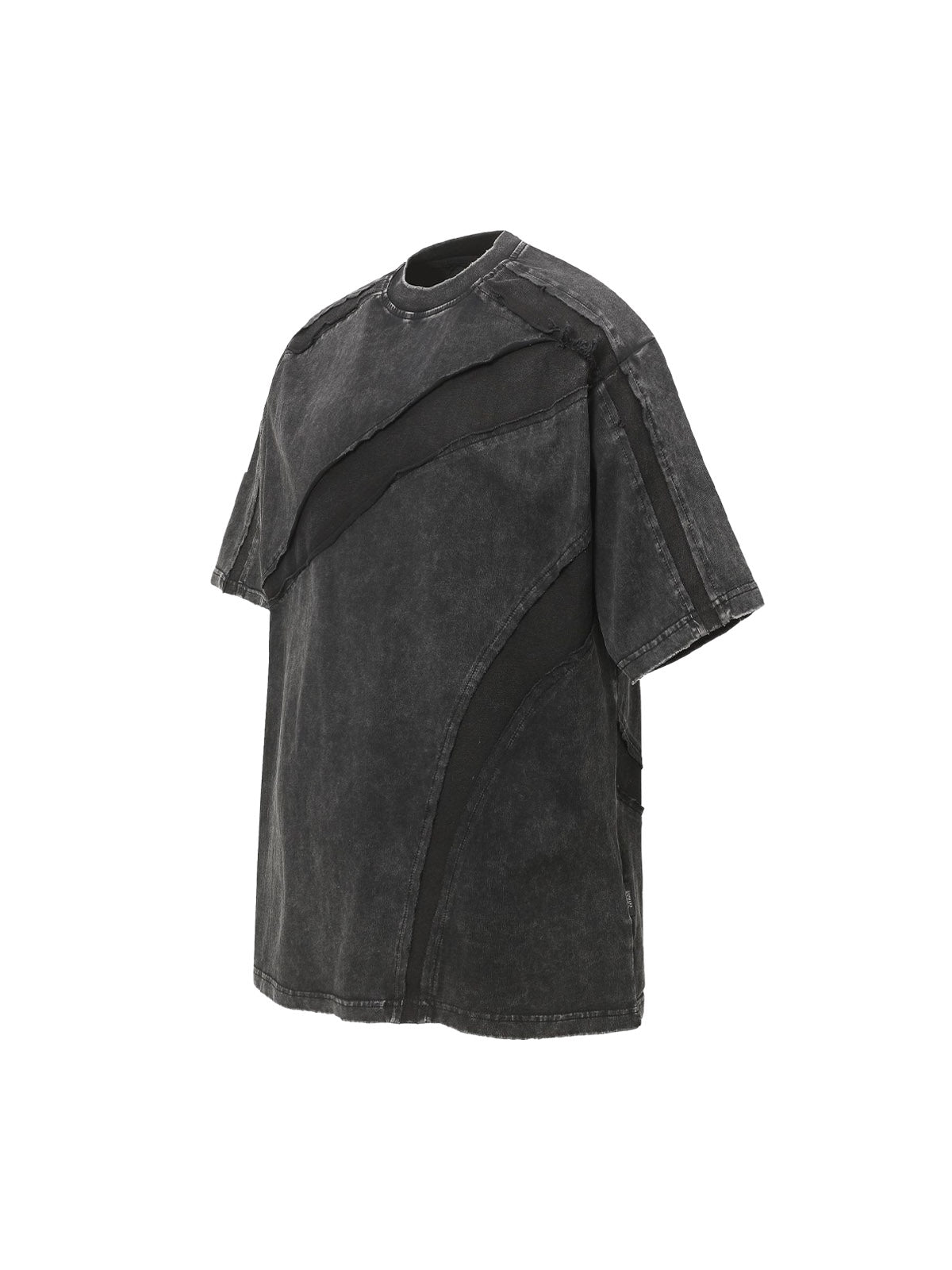 Washed Raw Edge Split Oversized T-Shirt