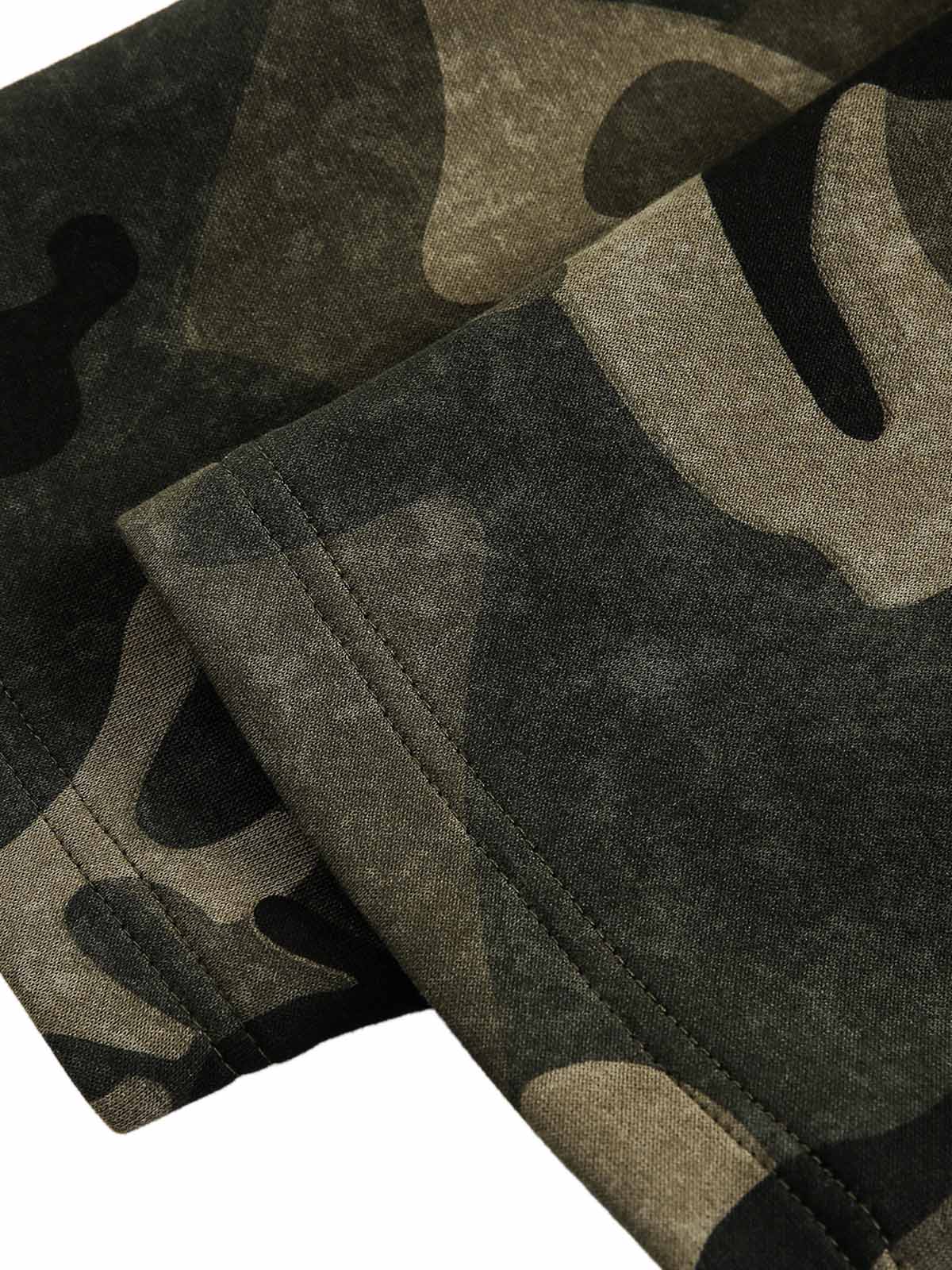 Kapuzenpullover mit Vintage-Camouflage-Flammenherz-Print