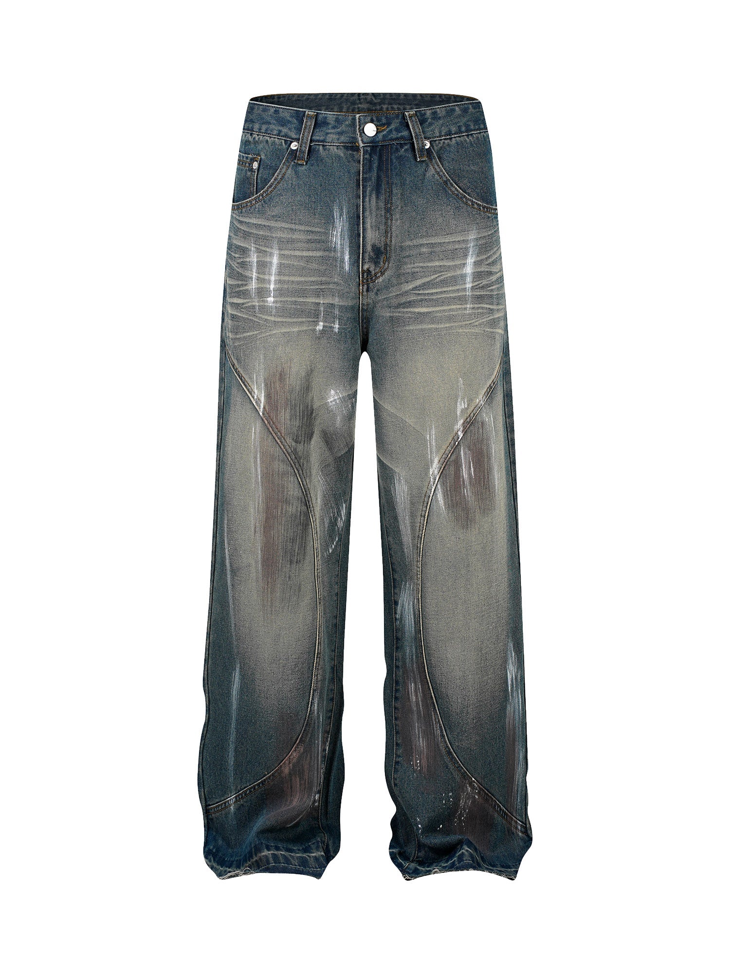 Thesupermade High Street Hip Hop Distressed Washed Jeans