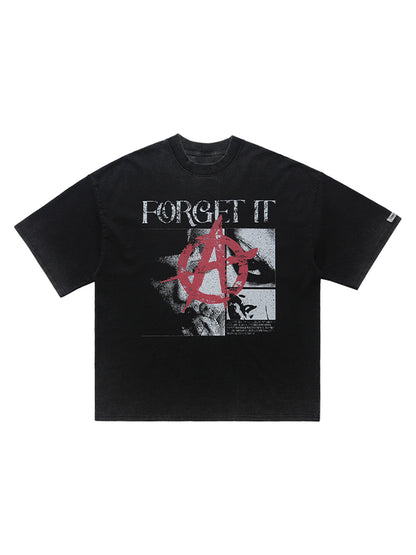 Street Retro Anti-War Distressed Print T-Shirt