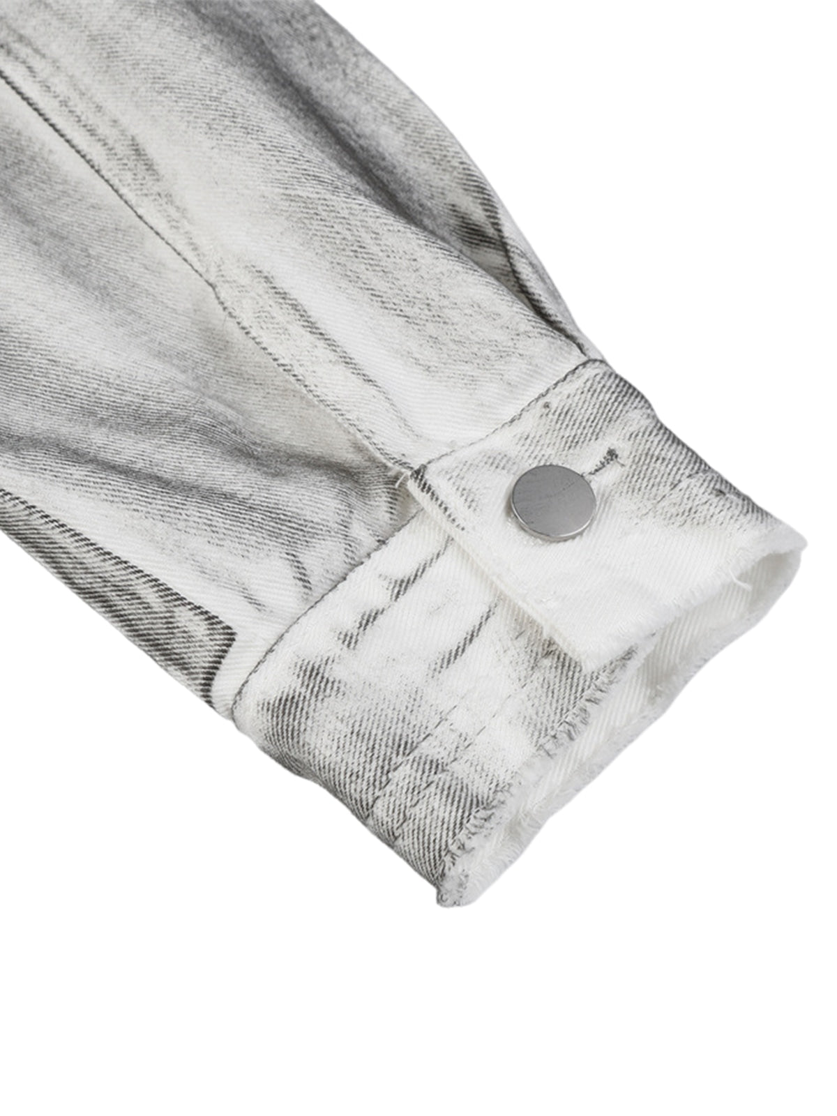 Distressed-Jeansjacke mit Stickerei