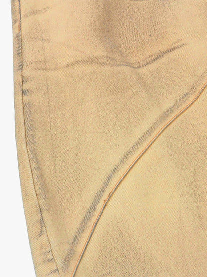 Washed Distressed Detachable Scarf Barrel Jeans