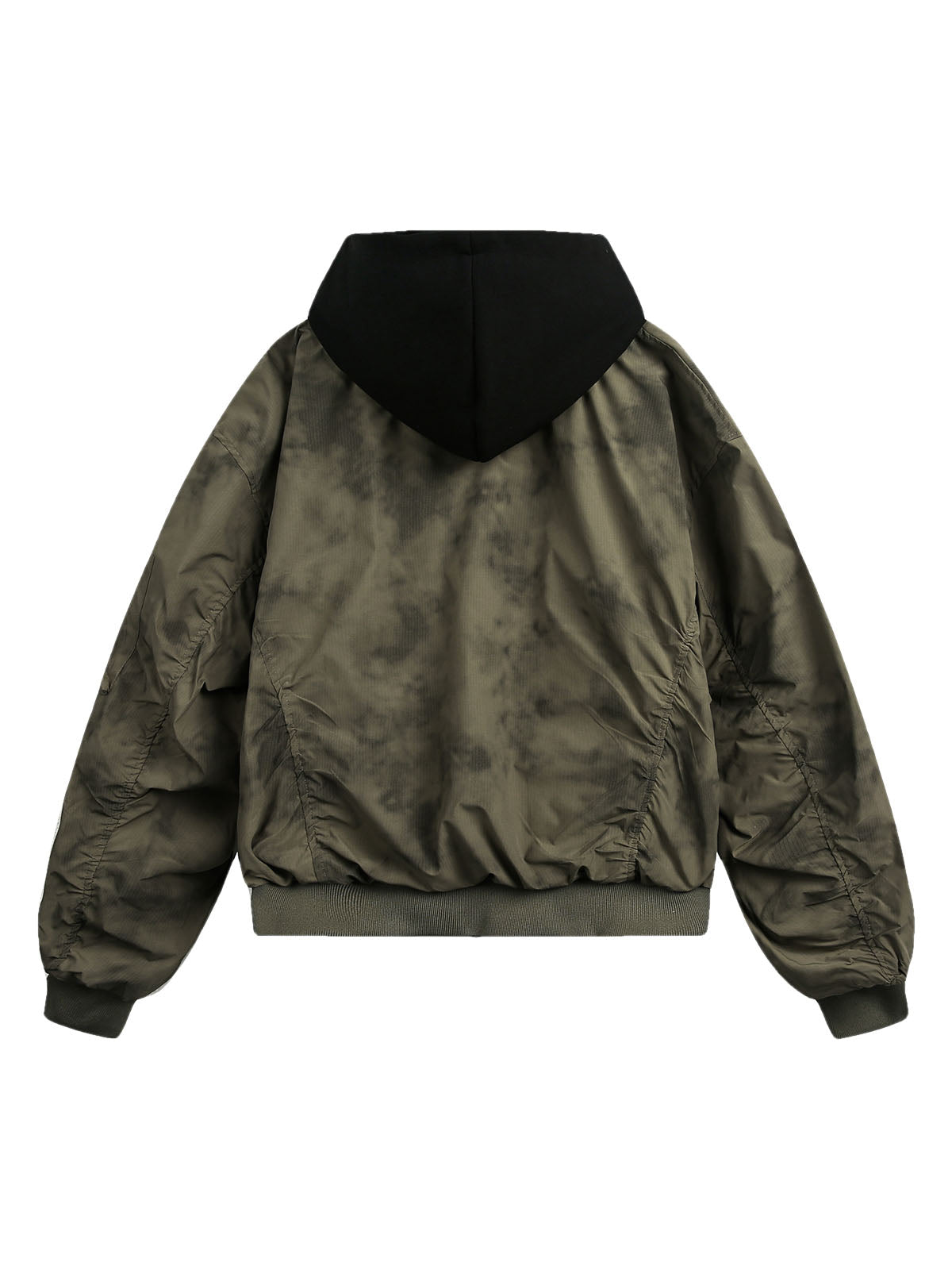 Zweiteilige Bomberjacke mit Farbverlauf und Kapuze im Patchwork-Imitat