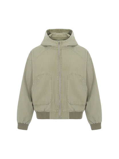 Veste à capuche patchwork délavée et vieillie