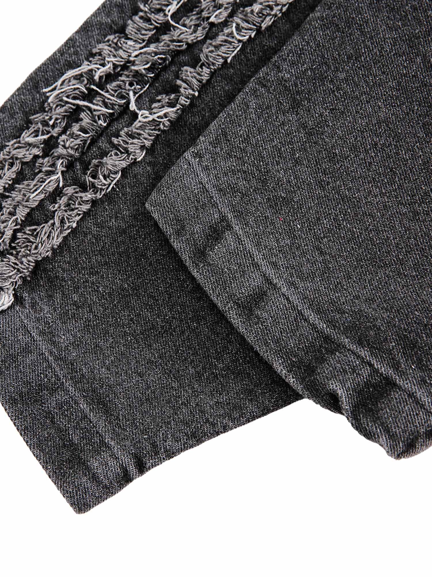 Thesupermade – Kapuzenpullover aus gewaschenem Denim im amerikanischen Retro-Look, Distressed-Look – 2176