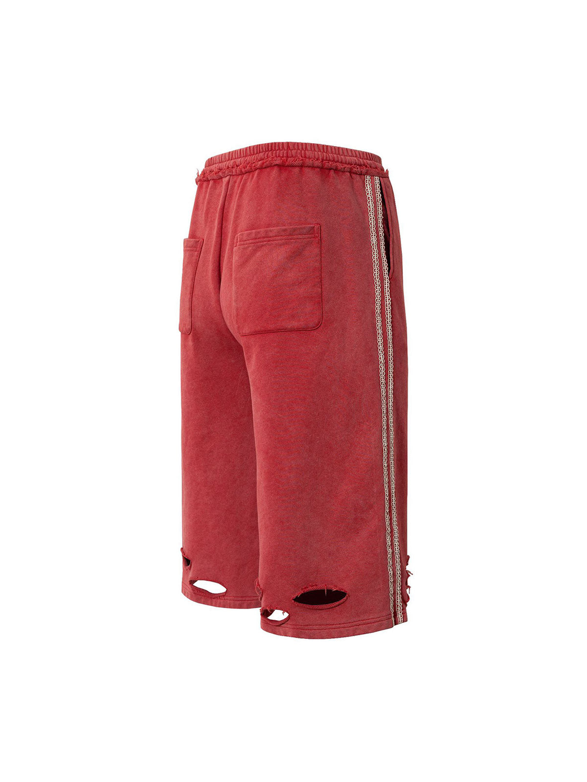 Zerrissene rote Culotte-Jeans im Used-Look