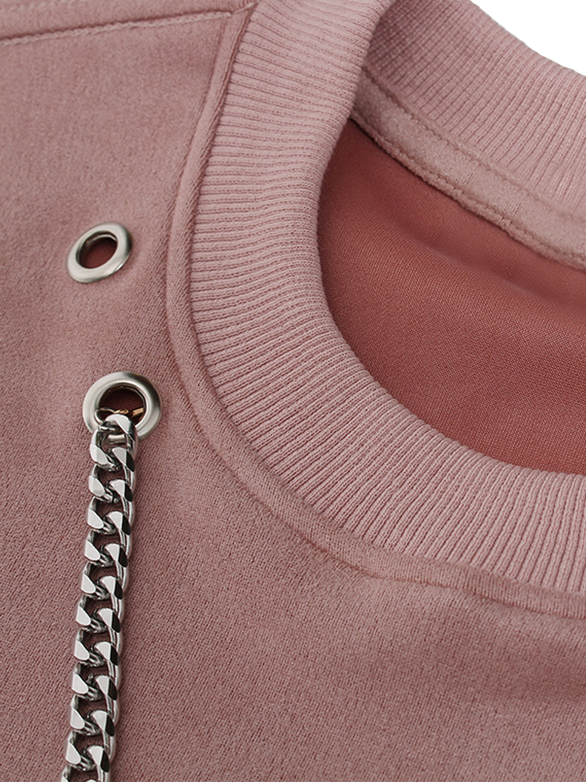Suede Embossed Logo Chain T-Shirt