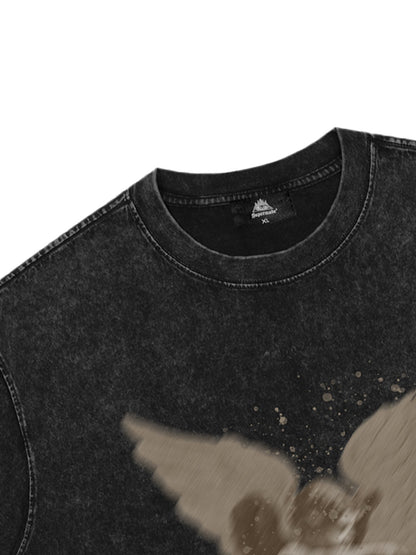 T-shirt imprimé ange délavé Thesupermade