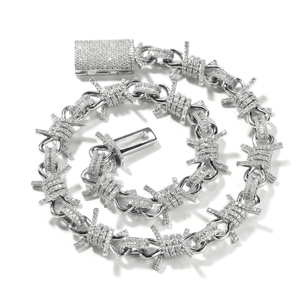 Punk Style Knot Hotfix Rhinestone Bracelet