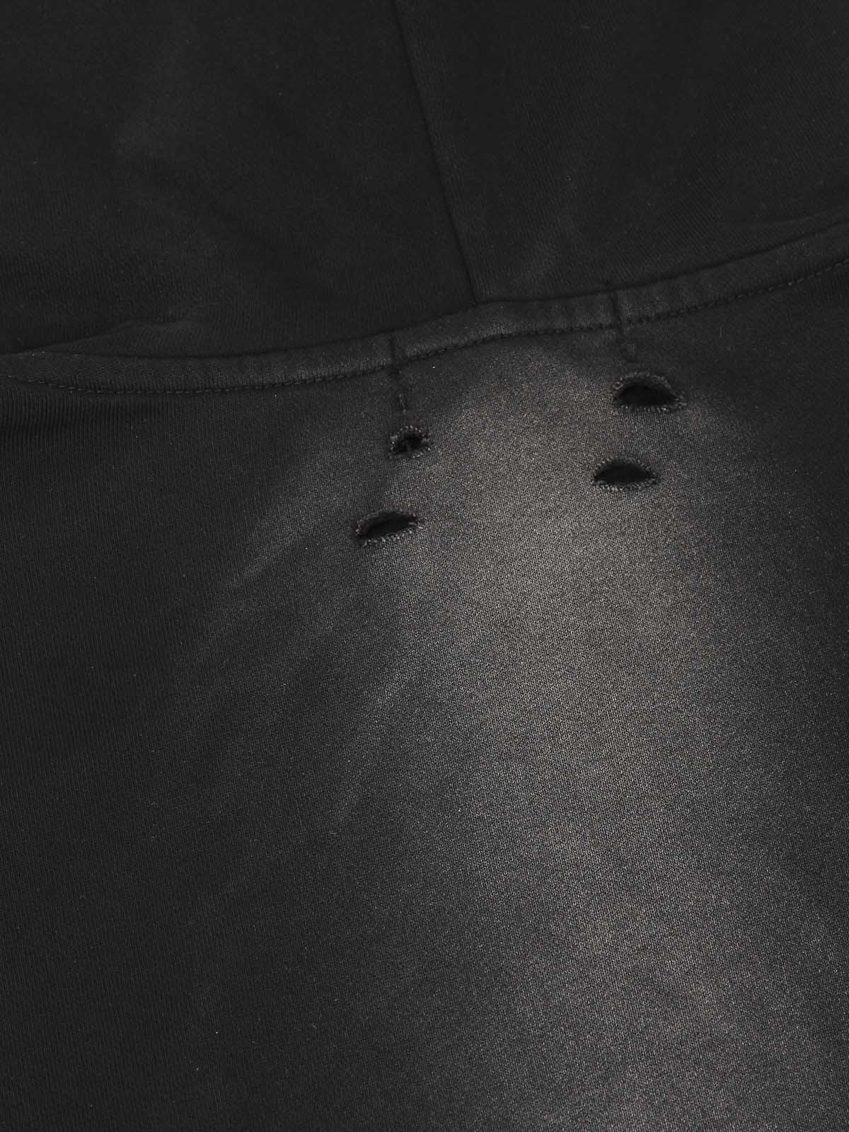 Sweat à capuche zippé déchiré et délavé