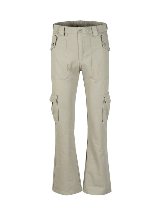 Multi-Pocket Slim Fit Flare Pants