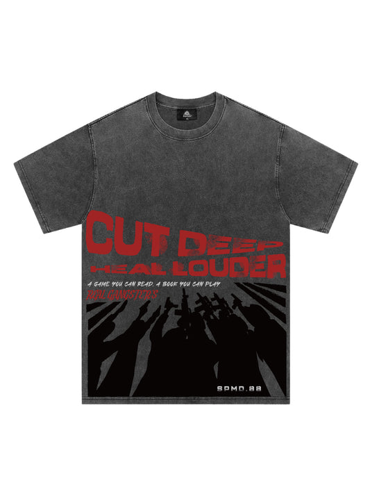 T-Shirt mit tiefem Grafikdruck im Originalschnitt
