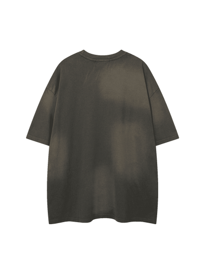 Thesupermade – Verwaschenes, besticktes Street-Rap-T-Shirt – 2102 