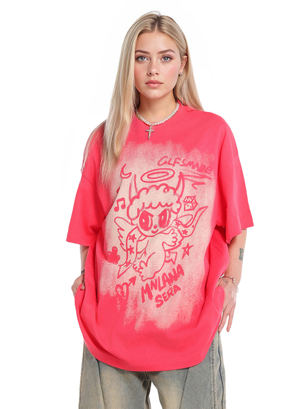 T-shirt graphique surdimensionné Angel