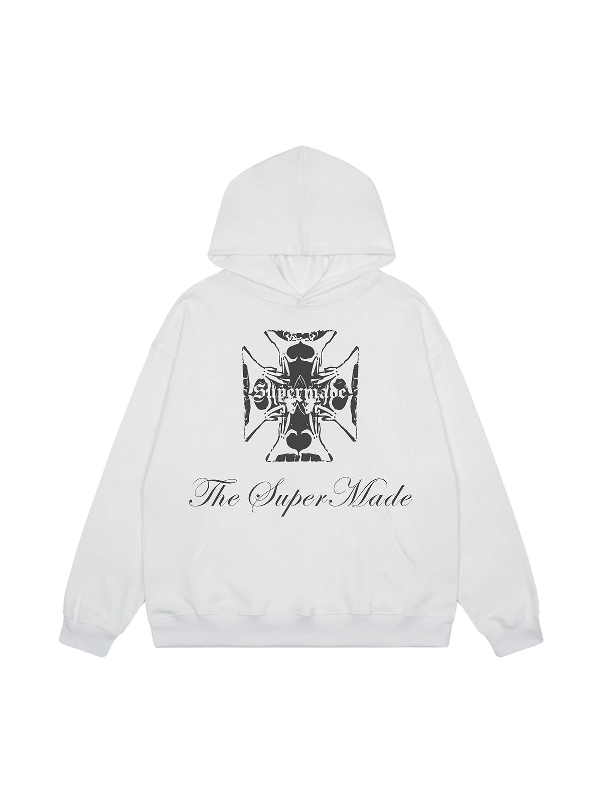 Kapuzenpullover mit Street Cross-Buchstaben-Print