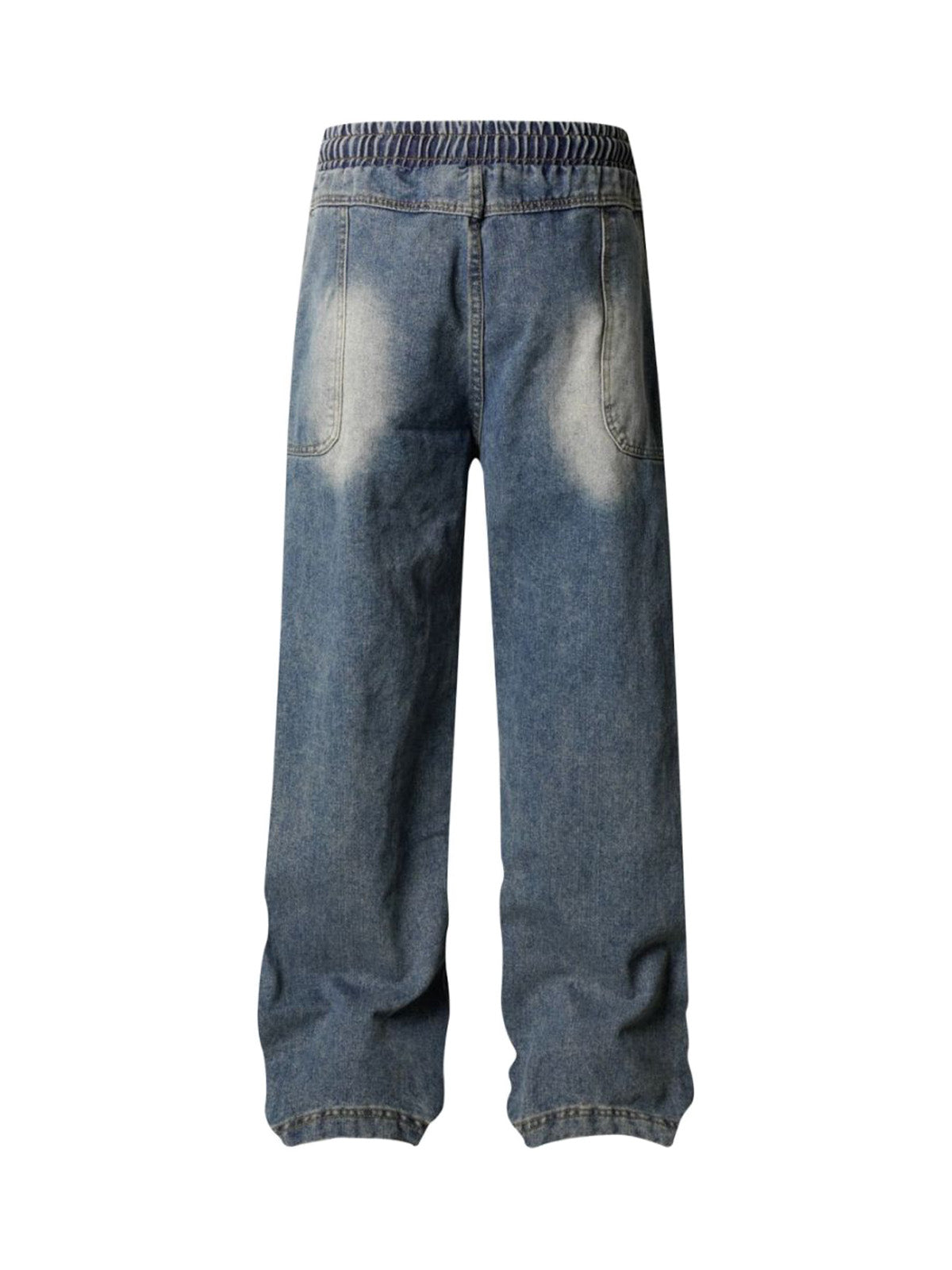 Verwaschene Distressed-Jeans im dekonstruierten Split-Cordstring-Stil