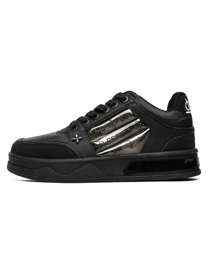 Chaussures de skate à lettres brodées foncées