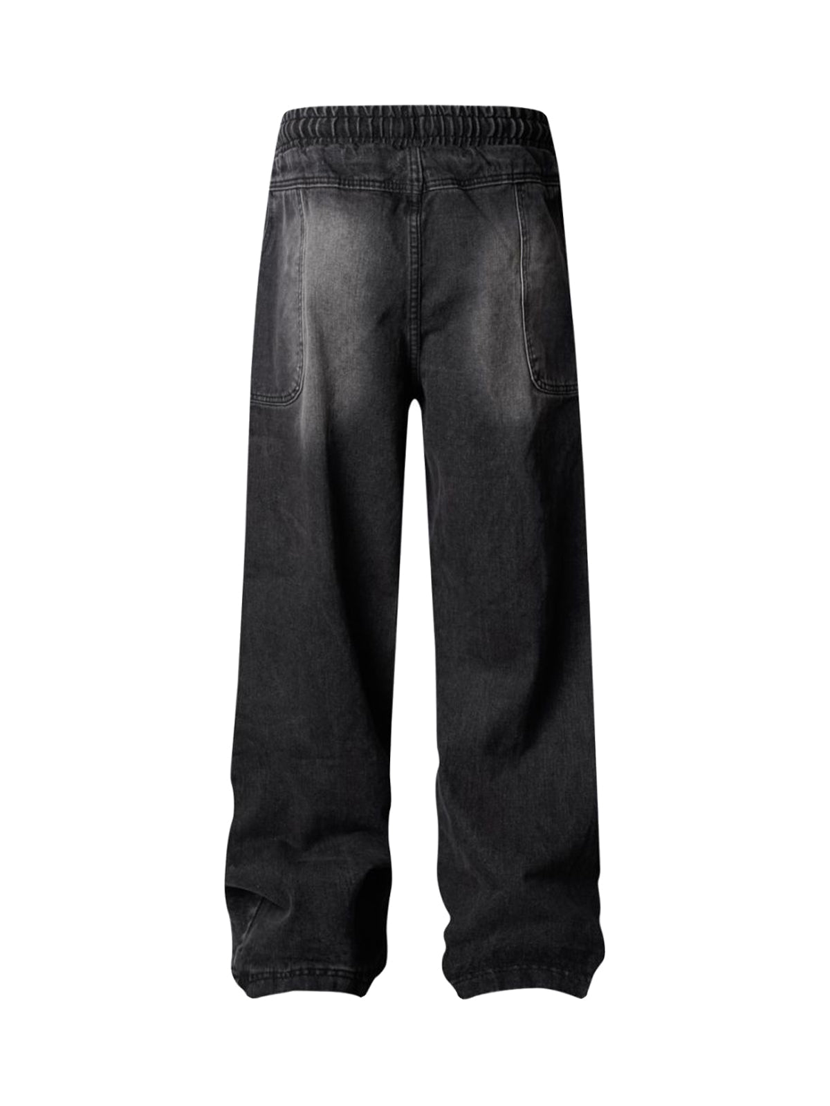 Verwaschene Distressed-Jeans im dekonstruierten Split-Cordstring-Stil