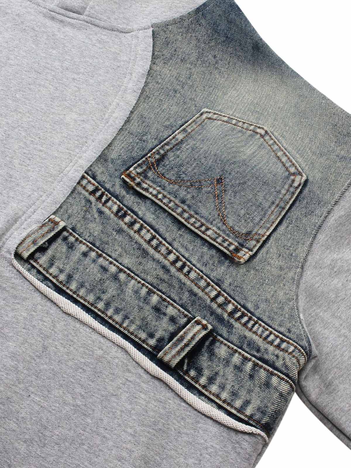 Thesupermade Denim Patchwork Hoodie