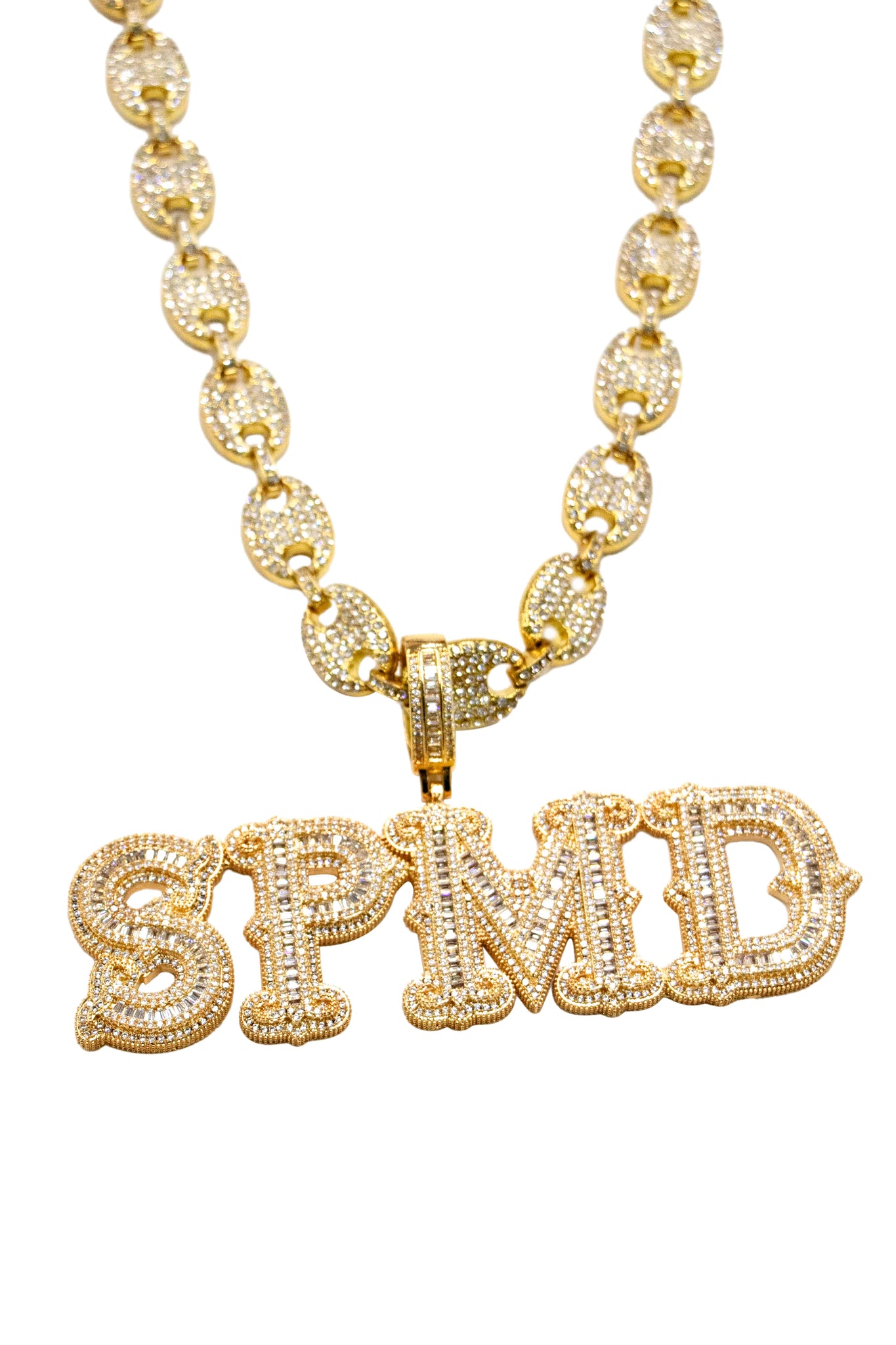 Thesupermade Hip-hop Diamond Letter Necklace - 2229