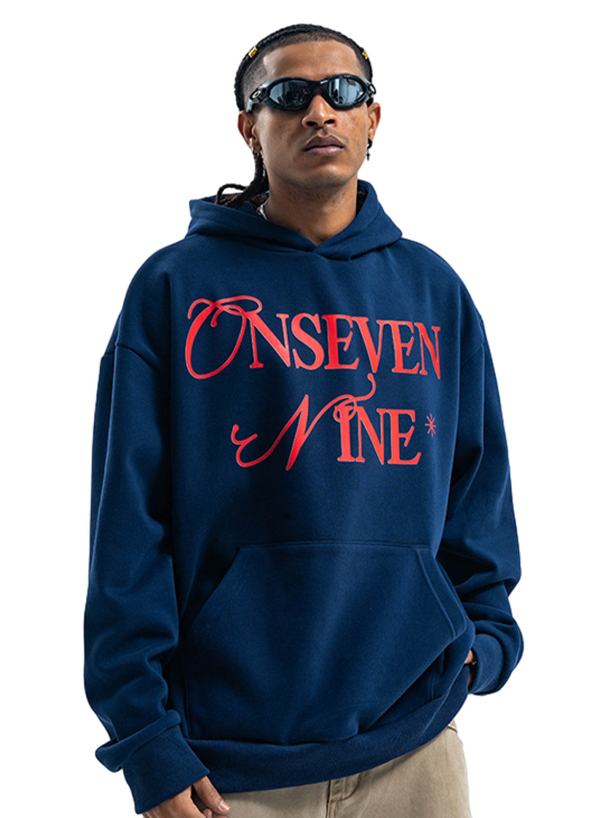 Basic Fleece-Hoodie mit Buchstaben-Print