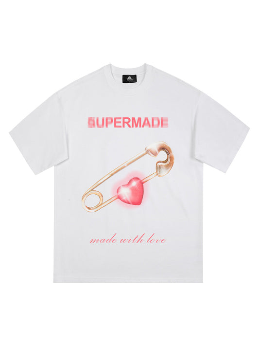 Thesupermade Street Paperclip Heart Hip Hop T-shirt