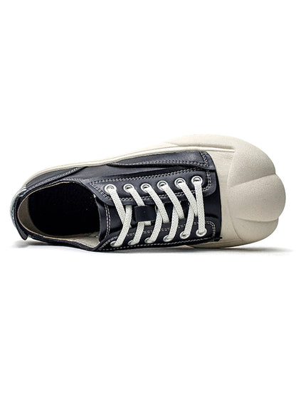 Chaussures décontractées en cuir PU vieilli déconstruites