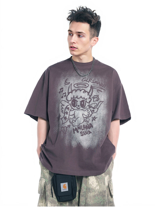 T-shirt graphique surdimensionné Angel