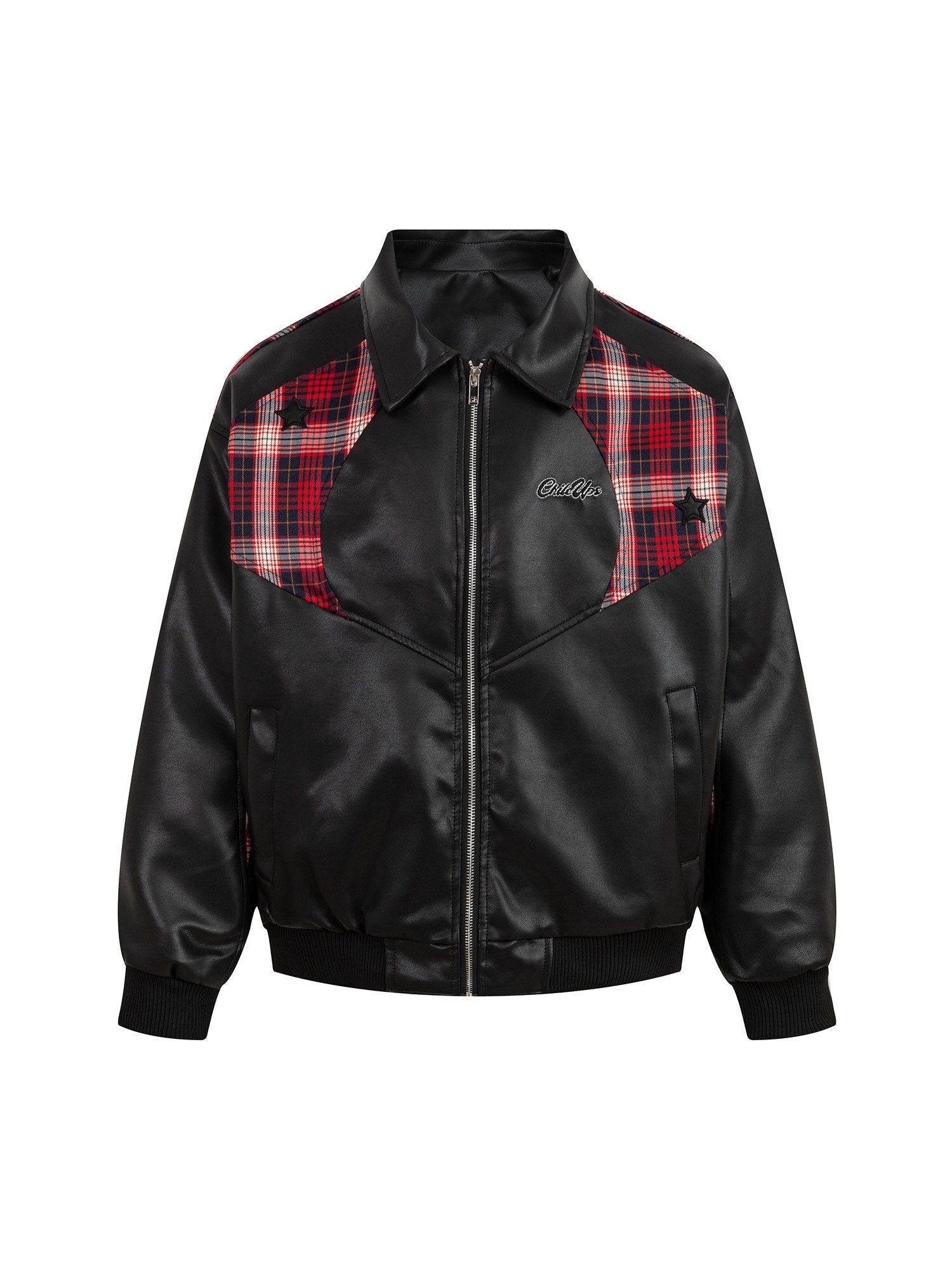 Veste matelassée en cuir PU patchwork supermade