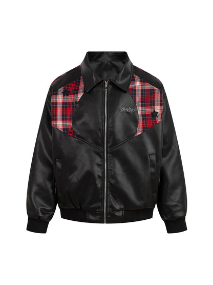 Veste matelassée en cuir PU patchwork supermade