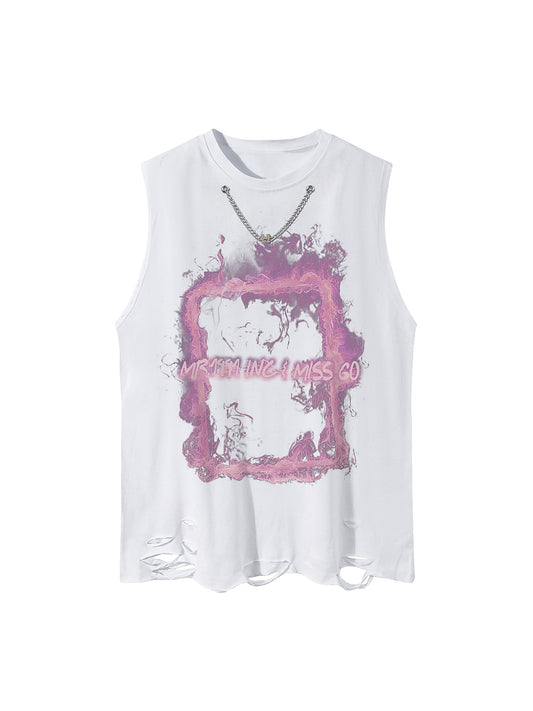 Gilet imprimé fumée délavé rétro Thesupermade
