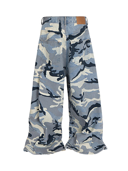 Street Retro Camouflage Baggy Jeans